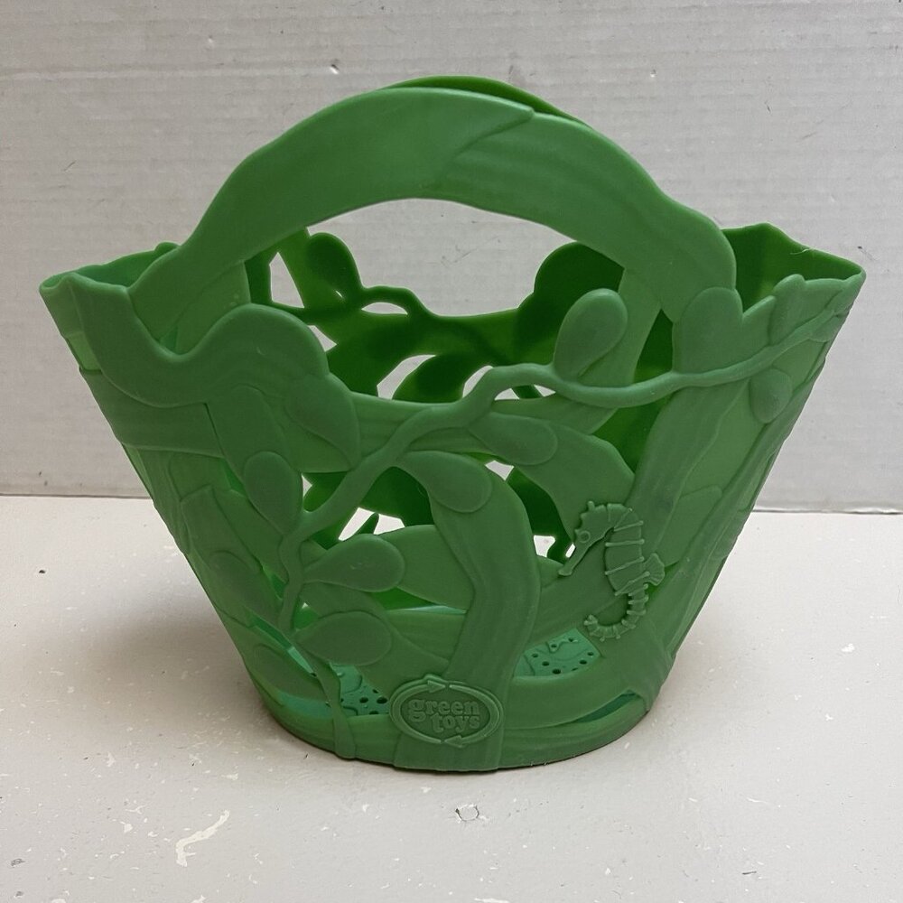 Green Toys Basket Made In USA Floral Bag Beach Coastal Kids Toy